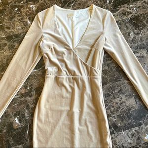 Meshki Dabria Velvet Mini Dress, Champagne, XS
